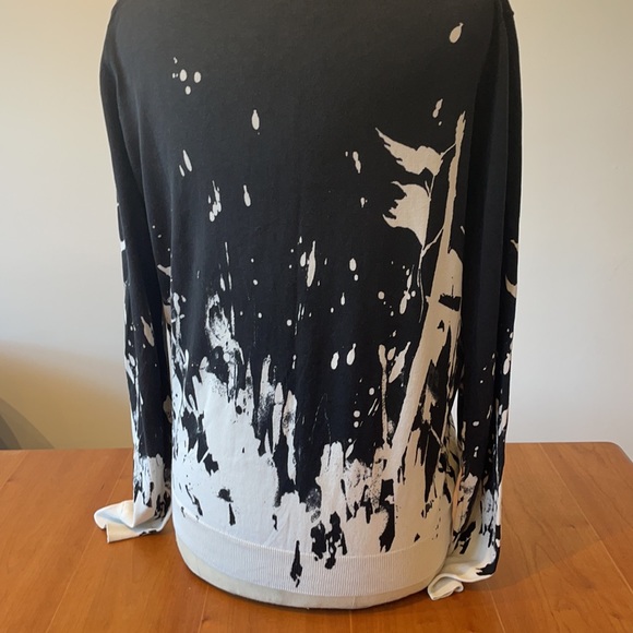Alexander McQueen McQ  splash black and white sweater Large - Picture 10 of 12